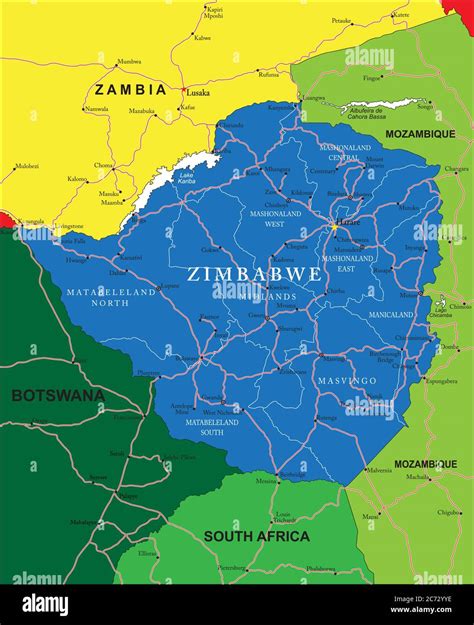 Map of zimbabwe hi-res stock photography and images - Alamy