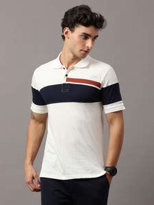 RAIN DOT Colorblock Men Polo Neck White T-Shirt - Buy RAIN DOT ...