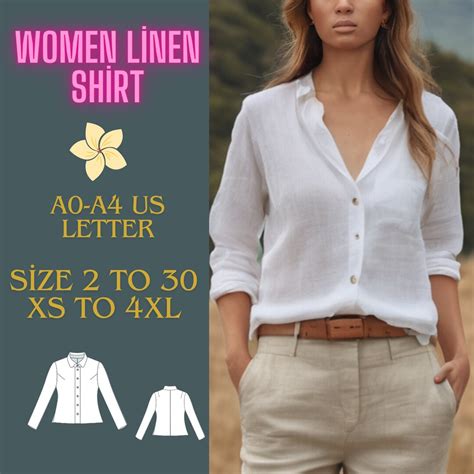 Women Linen Shirt, Women Shirt,long Sleeve Shirt Size 2 to 30 Xs to 4xl ...
