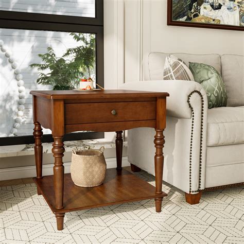 Amazon.com: MODERION End Table with Drawer and Open Storage Shelf ...