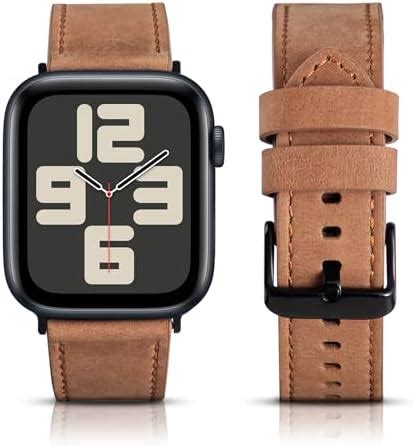 Megaage Genuine Crazy Horse Leather Watch Band,Compatible with Apple ...