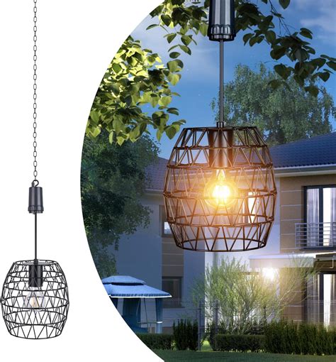Battery Operated Pendant Light Outdoor Chandelier for Gazebo Hanging ...