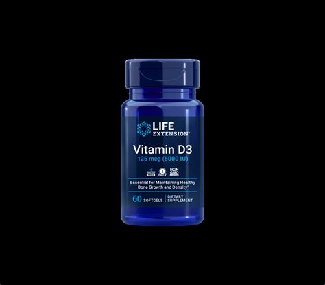 Vitamina D3 125 Mcg (5000 iu) 60 Capsulas Life Extension - Biogate