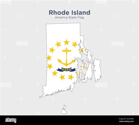 Rhode Island flag and map. Flags of the U.S. states and territories ...