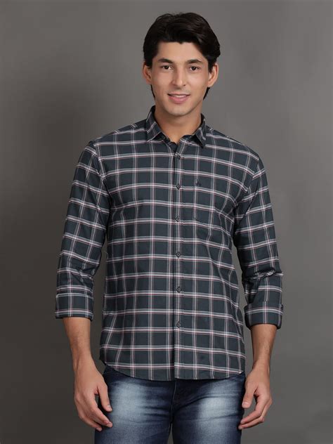 Green Checks Pattern Casual Shirt For Men – G O O S E B E R Y®