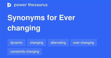 EVER CHANGING Synonyms: 56 Similar Words & Phrases