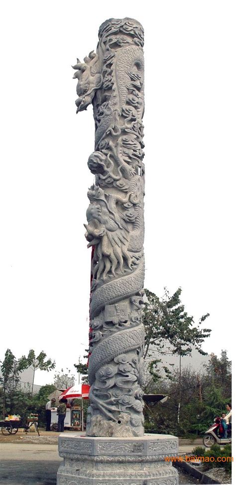 龙柱石雕 (4)-宏通雕塑