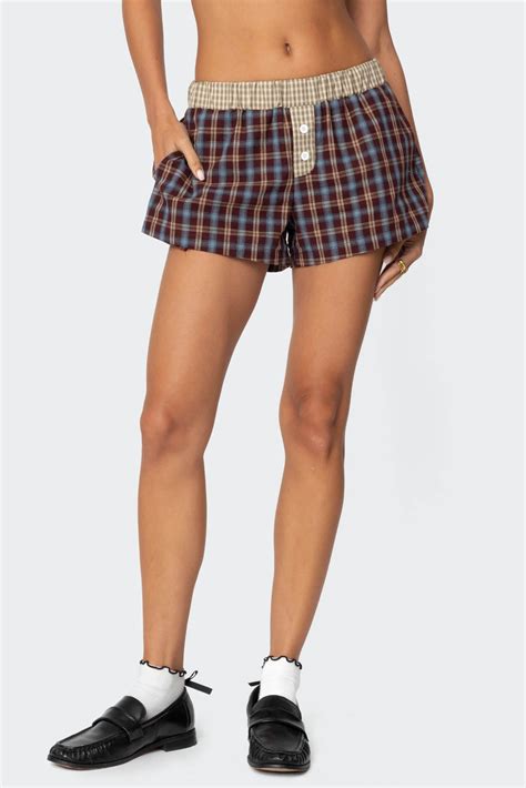 Mixed Plaid Boxer Shorts – edikted