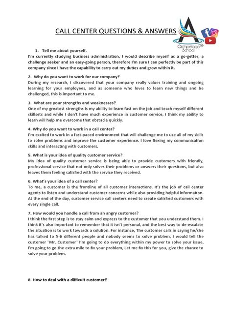 Image result for Call Center Sample Question