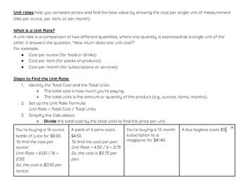 Image result for Unit Rate Notes