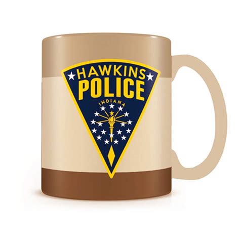 Stranger Things Ceramic Mug with Hawkins Police Badge in Presentation ...