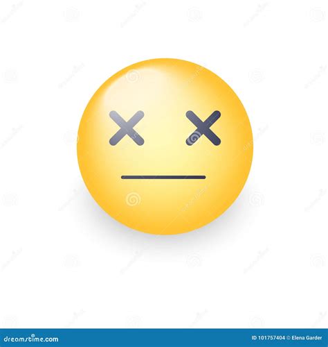 Dizzy Emoji Face. Cross Eyes Emoticon Vector Icon. Sad Smiley ...
