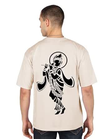 CHKOKKO Oversized Cotton Printed Hindu Lord Krishan ji T Shirts for Men ...