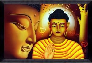 CATALOGWALA God Buddha Yellow Colour Religious Wall Art Painting With ...