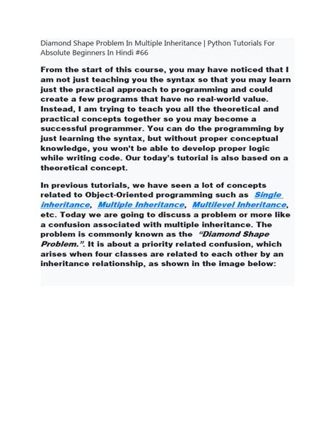 Image result for Multiple Inheritance Diamond Problem Python