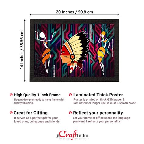 Tribal Theme Satin Matt Texture UV Art Painting - eCraftIndia Online