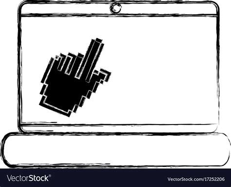 Laptop computer with mouse pointer Royalty Free Vector Image