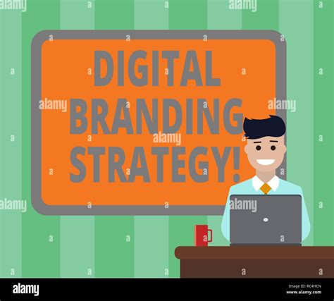 Handwriting text Digital Branding Strategy. Concept meaning develop a ...