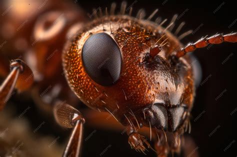 Premium AI Image | A zoom detailed of ant face head