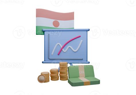 3D render illustration of Niger flag and currency called CFA Franc 50609935 PNG