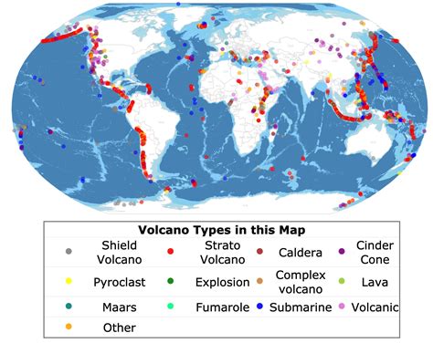 Map of Volcanoes Worldwide