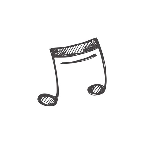 Vector hand-drawn music Illustration. Detailed retro style musical note ...
