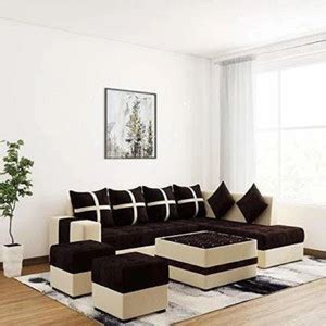 lifestyle furniture SIGNATURE BROWN RIGHT Fabric 8 Seater Sofa Price in ...