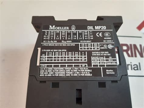 Moeller Dil M32-xhi22 Contactor With Auxiliary Block Dil Mp20 – Aeliya ...