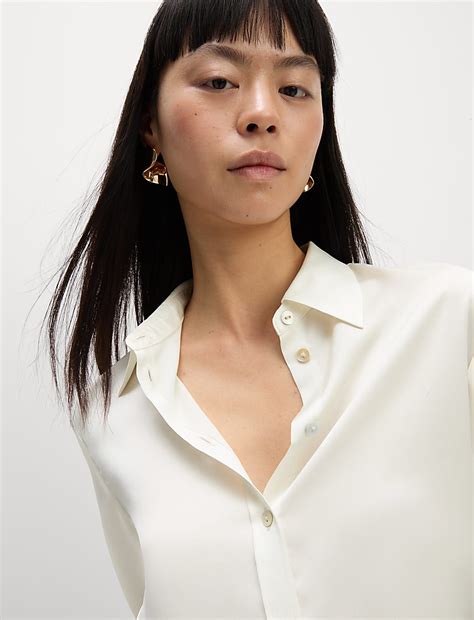 Buy Satin Collared Shirt at Marks & Spencer