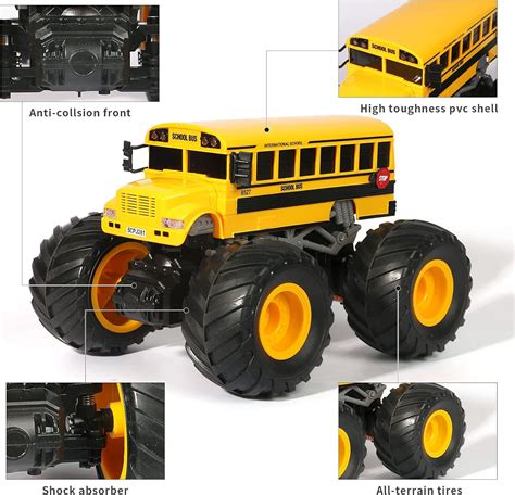 VijiSuki Remote Control School Bus Monster Truck Toy India | Ubuy