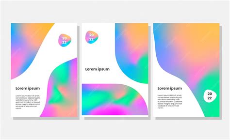 Premium Vector | Premium holographic abstract design poster template bundle