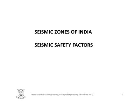 Seismic Zones etc - Detailed theory notes - SEISMIC ZONES OF INDIA ...