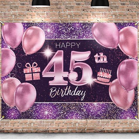 PAKBOOM Happy 45th Birthday Banner Backdrop - 45 | Ubuy India