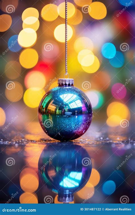 A Colorful Christmas Ornament Hanging from a Tree Stock Illustration ...