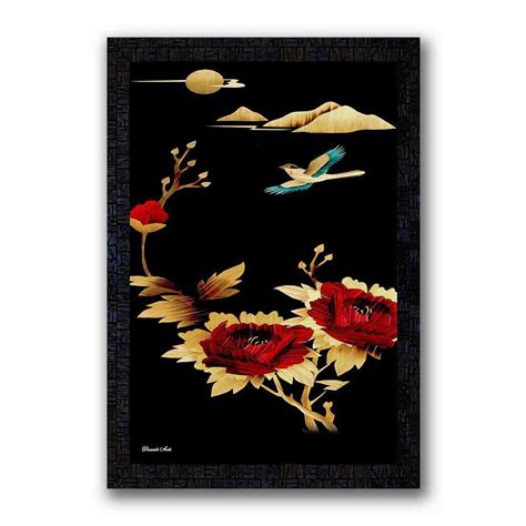 PNF Black Velvet Painting on Paper with Wooden Synthetic Frame Painting ...