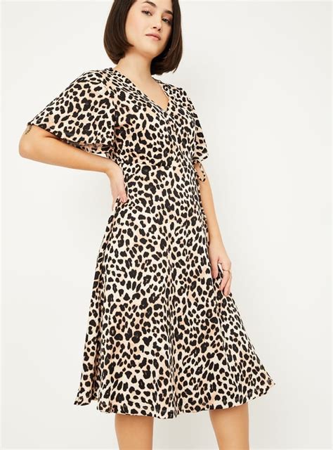 Buy Women Animal Print Wrap Dress Online at just Rs. 1399.0 ...