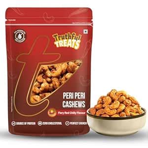 Truthful Treats Peri Peri Cashews 320g | Dry Roasted Whole Kaju Nuts ...