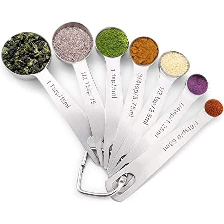 Homepixi Premium Stainless Steel Measuring Spoon Set (Set of 7 ...