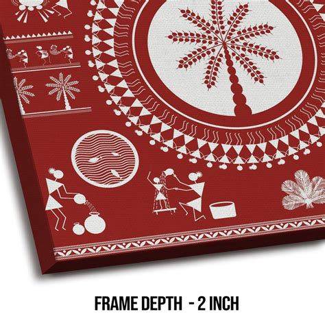 Warli Indian Traditional Canvas Painting with Large Framed Canvas Wall ...