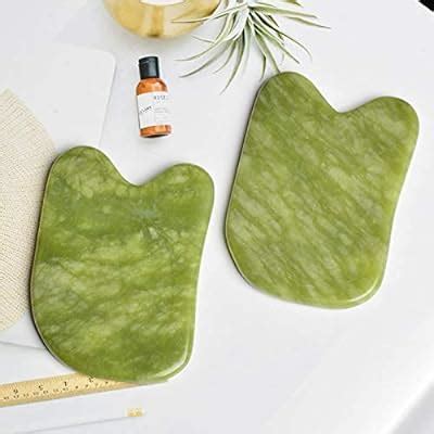 Buy LEOSENSE Jade Gua Sha Scraping Massage Tool, Real Green Jade Stone ...