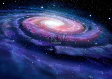 螺旋星系，银河系的图解照片摄影图片_ID:121471251-Veer图库