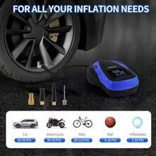 Tire Inflator Portable Air Compressor, Cordless Air Pump For Car Tires ...