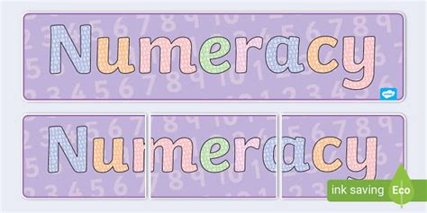 👉 Numeracy Sign - Classroom Area Signs