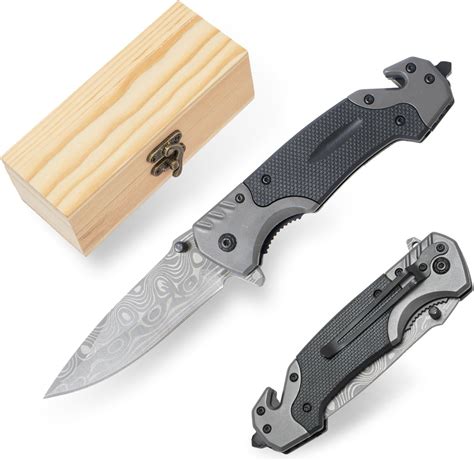 Amazon.com: ZPFOE Folding Pocket Knife for Men, Switch Blade with Push ...