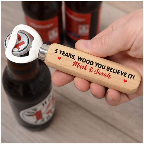 PERSONALISED 5th Wedding Anniversary Gifts for Husband - 5 Years Wood ...