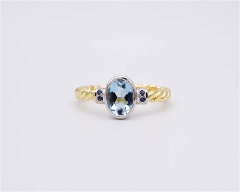 《K18YG / Pt900》アクアマリンリング_616R | Cypres d'or