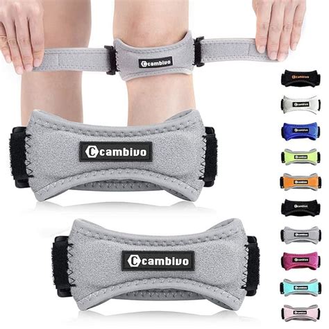 Buy CAMBIVO 2 x Patella Knee Support Strap, Knee Pain Relief Brace and ...