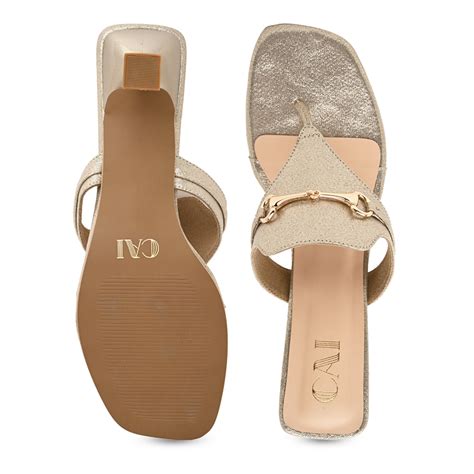 Gold Buckle Thong Heels – The CAI Store