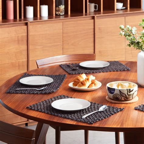 Brown Kadam Haat Handmade Sabai Grass Table Mats (Set Of 6)