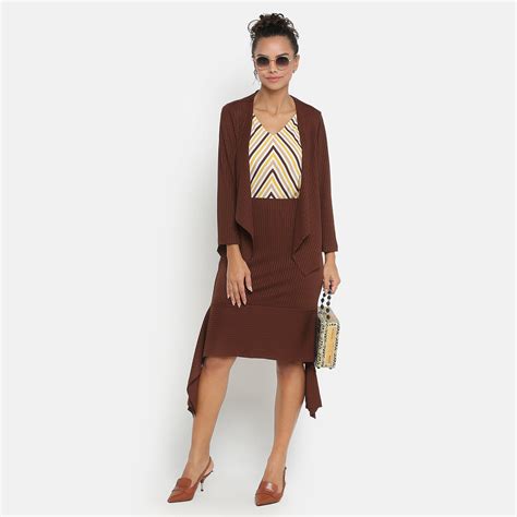 Brown Ribbed Short Shrug